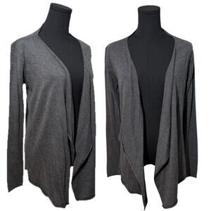 Zadig & Voltaire Daphnee Waterfall Cardigan Open Front Merino Wool Gray Small